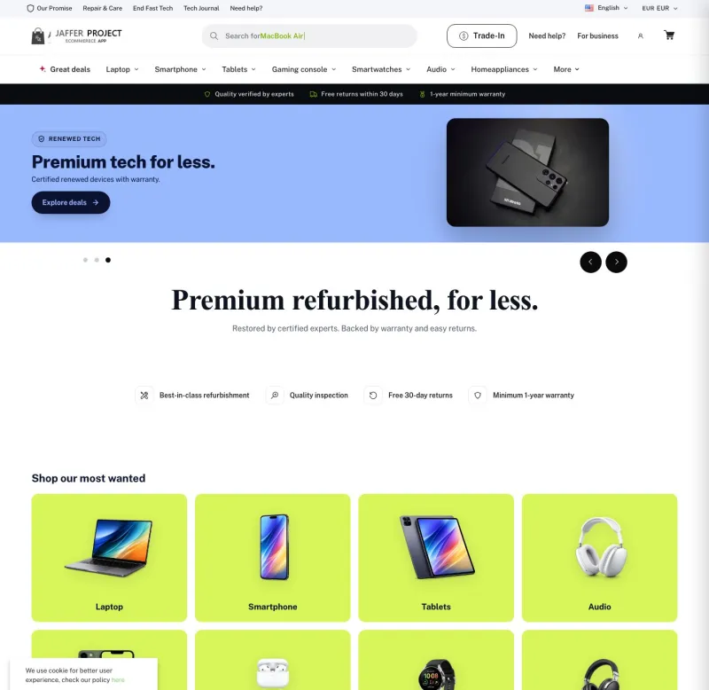 Backmarket — electronics store — live website built with Ailab