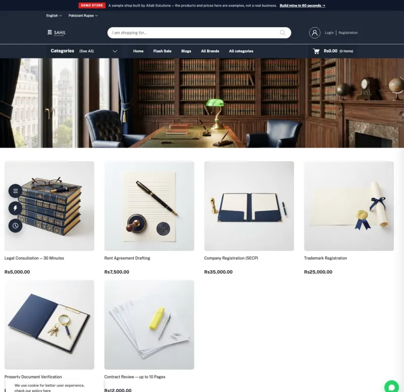Sahil Law Associates — lawyer, Karachi — live website built with Ailab